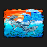 Humpback Whale And Wave Background Heavyweight Hoodie | Teevron
