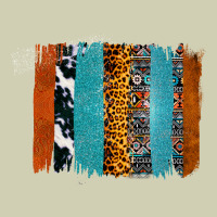Western Leopard Glitter Aztec Cowhide Pattern Brushstroke Heavy Core Tee | Teevron