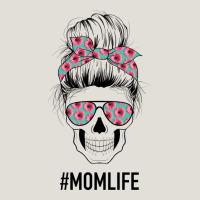 Pink Flower On Cyan Background Mom Skull Heavy Core Tee | Teevron