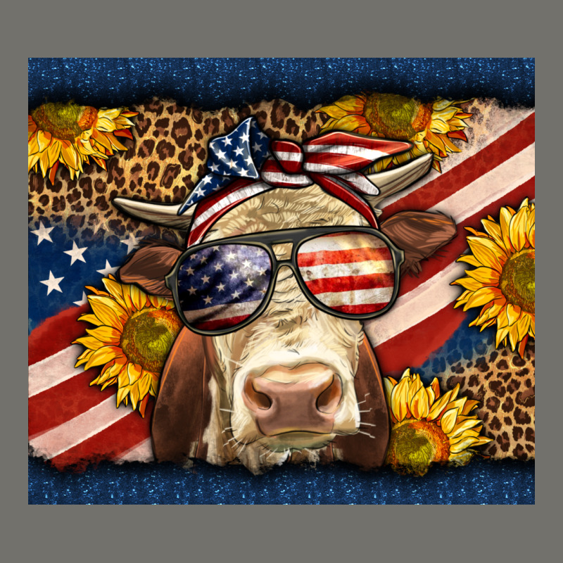Western 4th Of July Cow Premium Hoodie by LillyAllenDesigns | Teevron
