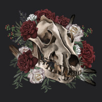 Floral Boho Wolf Skull Vintage Tee | Teevron