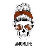Western Brown Glitter Cowhide Patterned Mom Skull | Teevron