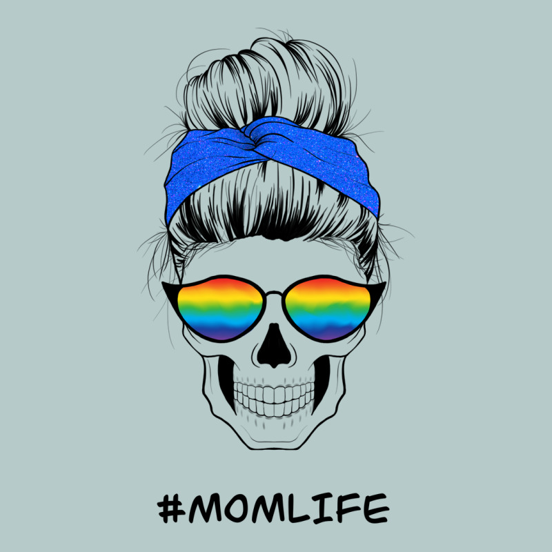 Blue Glitter Rainbow Mom Skull Heavy Core Tee by Bettercallsaul | Teevron