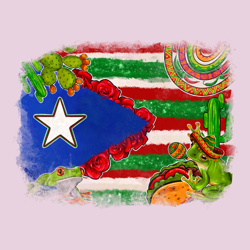 Mexico And Puerto Rico Flag Ladies Tee by texasbilliewilder | Teevron
