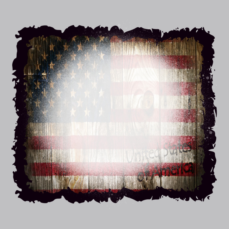 America Wood Flag With Bbeach Effect Long Sleeve Tee by CowCowDesign | Teevron