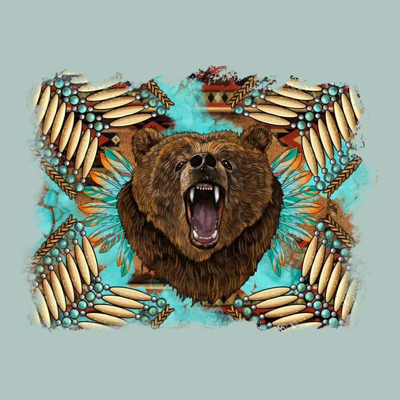 Bear Native American Background Premium Sweatshirt by BarkalooDesign | Teevron
