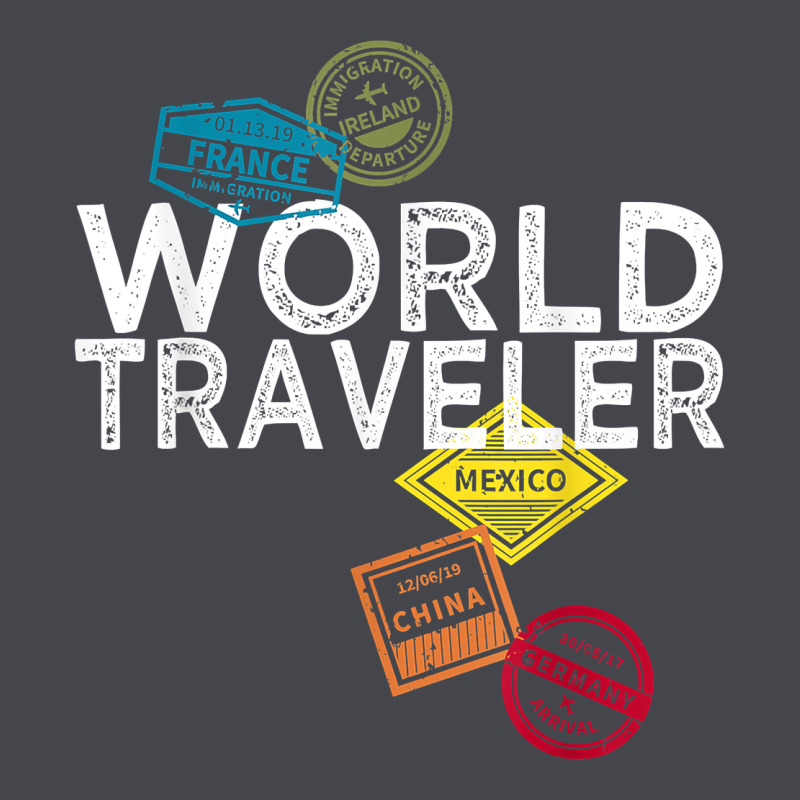 World Traveler Passport Stamp Gift Shirt For Men And Women T Shirt Long Sleeve Tee by trangStudio | Teevron