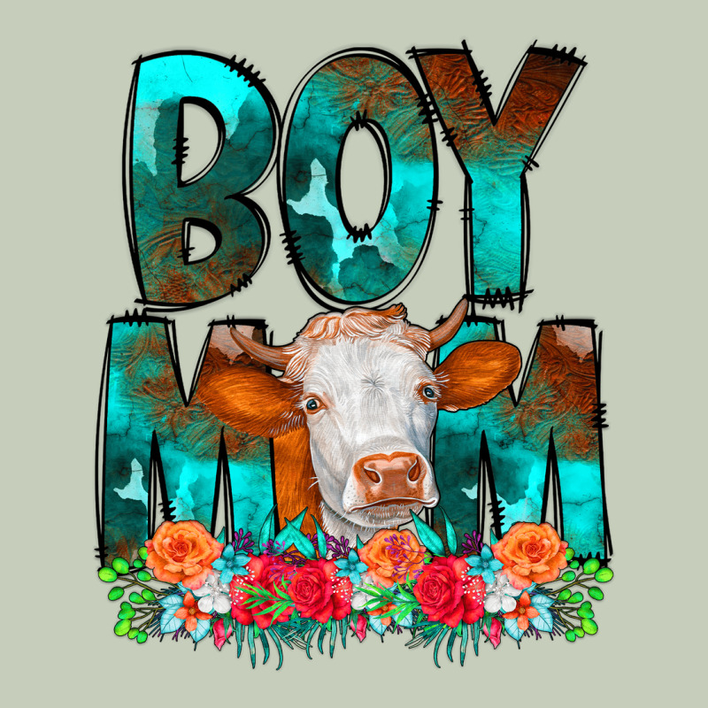 Boy Mom Flowers Cow Long Sleeve Tee by CowCowDesign | Teevron