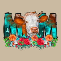 Cow Mom Turquoise Tooled Leather Flowers Long Sleeve Tee | Teevron