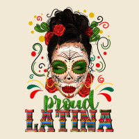 Proud Latina Skull Girl Messy Bun Ladies Tee | Teevron