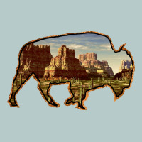 Bison Silhouette Desert Landscape Heavy Core Tee | Teevron