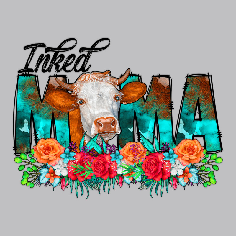 Inked Mama Flowers Cow Long Sleeve Tee by CowCowDesign | Teevron