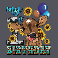 My First Birthday Baby Cow Sunflower Vintage Hoodie | Teevron