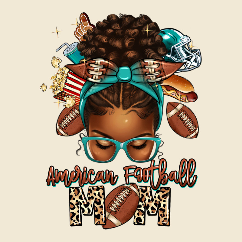 American Football Mom Afro Messy Bun Ladies Tee by texasbilliewilder | Teevron