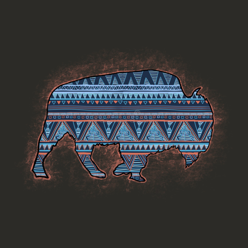 Bison Silhouette Blue Aztec Heavy Core Tee by Bettercallsaul | Teevron
