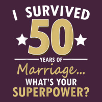 50 Years Of Marriage Superpower 50th Wedding Anniversary Premium Tee | Teevron