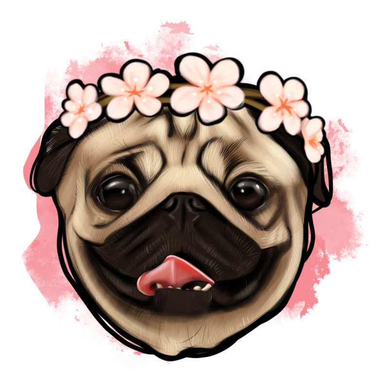 Pug Floral Long Sleeve Tee by Jasminsmagicworld | Teevron