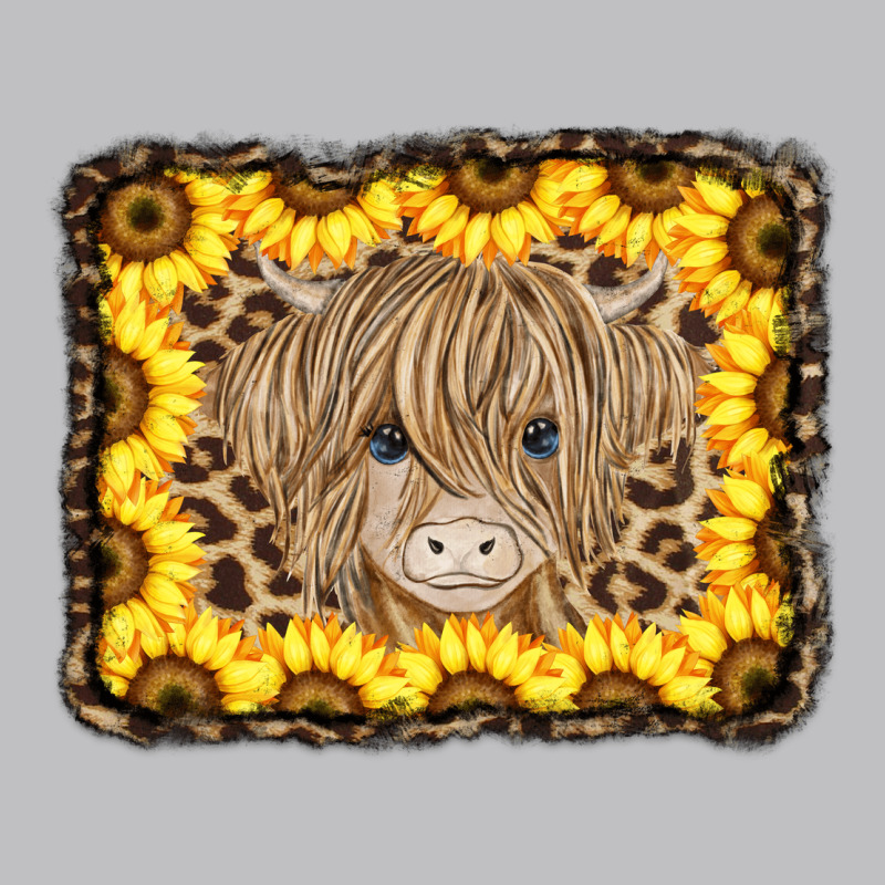 Baby Cow Leopard Sunflowers Long Sleeve Tee by CowCowDesign | Teevron