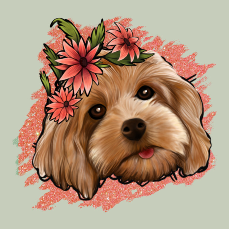 Cockapoo Floral Pink Glitter Long Sleeve Tee by Jasminsmagicworld | Teevron