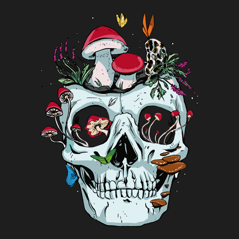 Halloween Skull Collector Mushrooms Flowers And Butterflies Sweatshirt Heavyweight Hoodie by trangStudio | Teevron