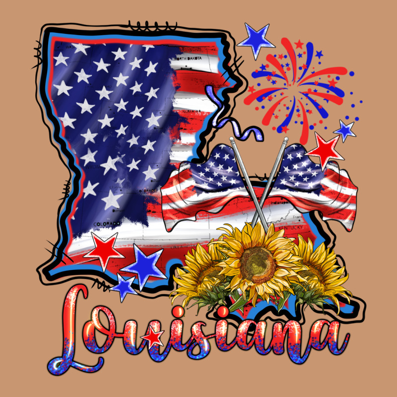 4th Of July  Louisiana Map Heavyweight Hoodie by BarkalooDesign | Teevron