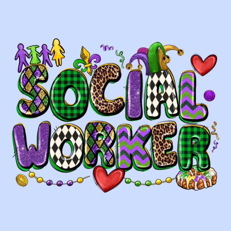 Social Worker Mardi Gras Cowgirl Urban Heavy Tee by CowGirlArtShop | Teevron