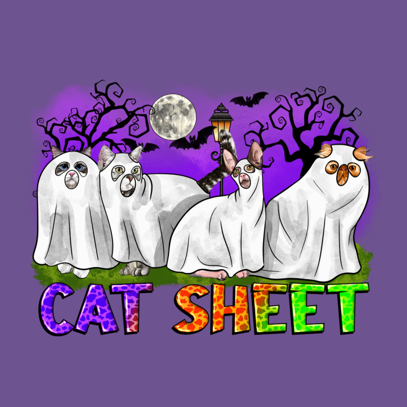 Cat Sheet Ghost Cats Halloween Vintage Tee by CowGirlArtShop | Teevron