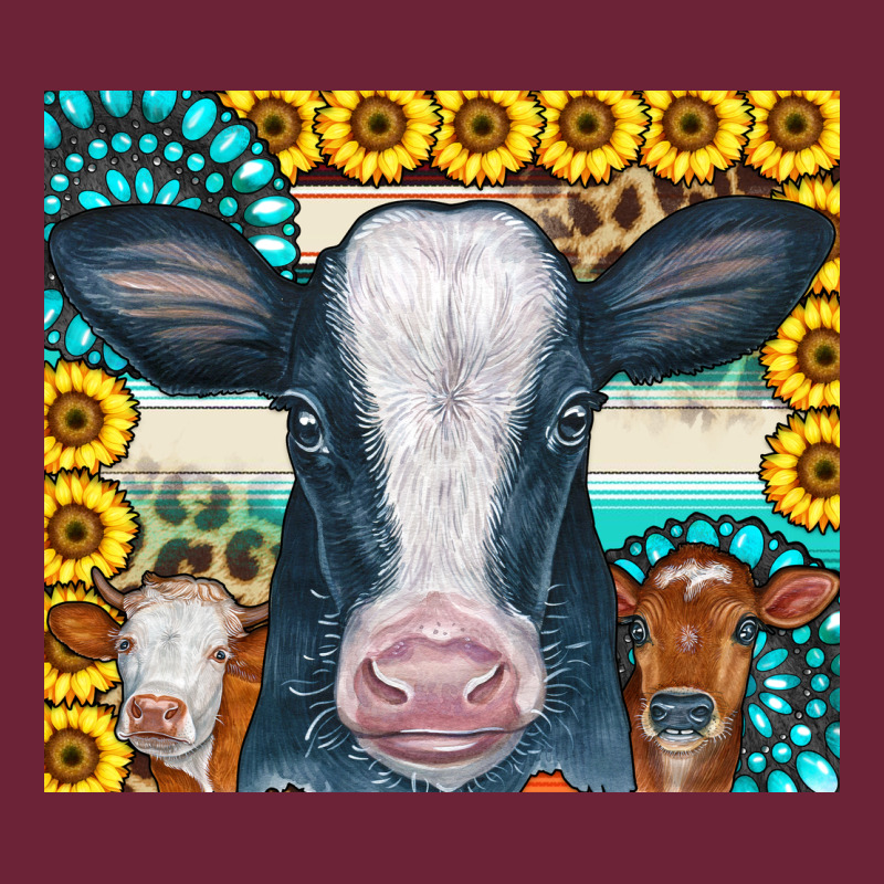 Cows Gemstone Sunflowers Tumbler Long Sleeve Tee by CowCowDesign | Teevron