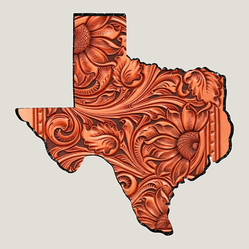 Texas Map Western Tooled Leather Pattern Heavy Core Tee by Bettercallsaul | Teevron