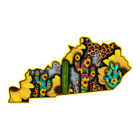 Kentucky Map Western Sunflower Pattern | Teevron