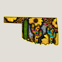 Western Oklahoma Map Sunflower Pattern Heavy Core Tee | Teevron