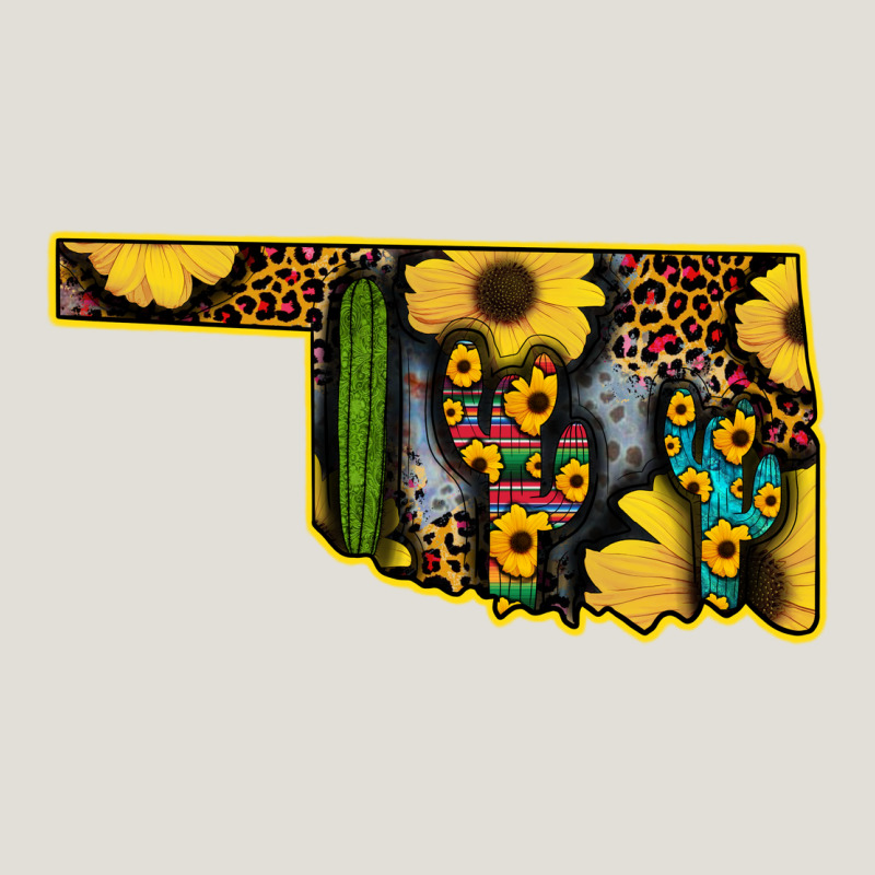 Western Oklahoma Map Sunflower Pattern Heavy Core Tee by Bettercallsaul | Teevron