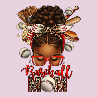 Baseball Mom Afro Messy Bun Ladies Tee | Teevron