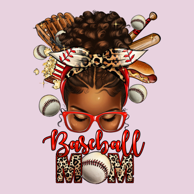 Baseball Mom Afro Messy Bun Ladies Tee by texasbilliewilder | Teevron