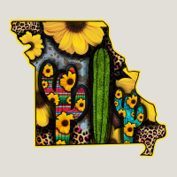 Western Missouri Map Sunflower And Cactus Pattern Heavy Core Tee | Teevron