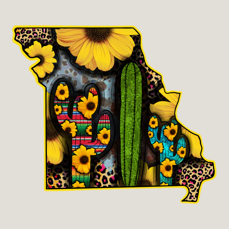 Western Missouri Map Sunflower And Cactus Pattern Heavy Core Tee by Bettercallsaul | Teevron