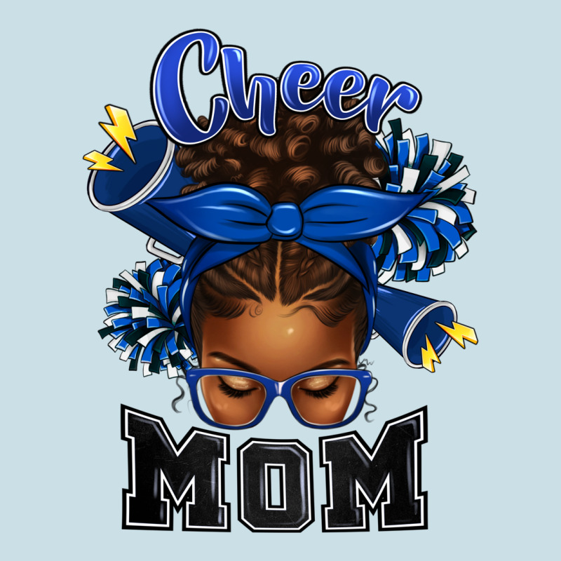 Cheer Mom Afro Messy Bun Ladies Tee by texasbilliewilder | Teevron