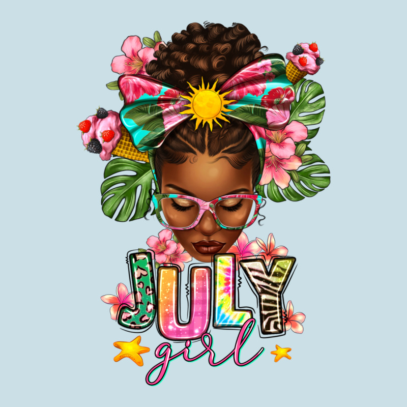 July Girl Afro Woman Summer Ladies Tee by texasbilliewilder | Teevron