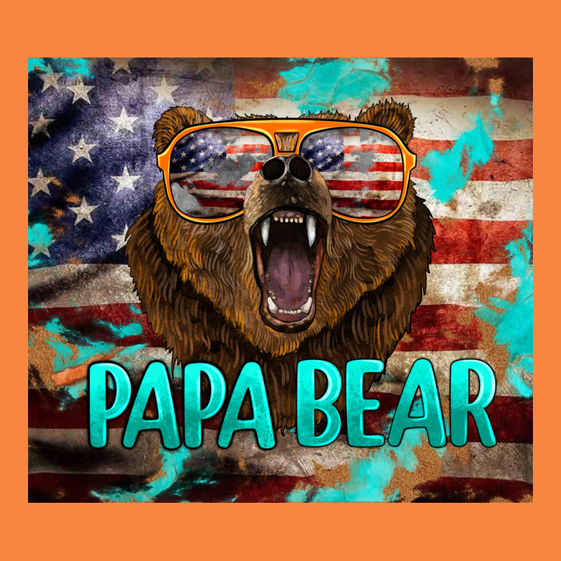 Papa Bear American Flag  Tumbler Premium Sweatshirt by BarkalooDesign | Teevron