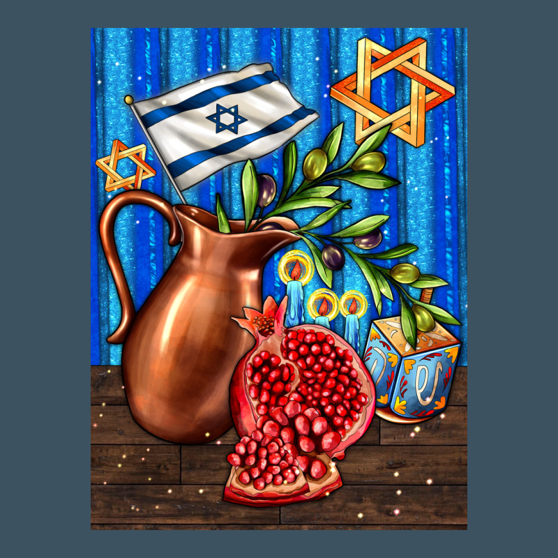 Hanukkah Table With Oil Pitcher Urban Hoodie by AdoDesignShop | Teevron