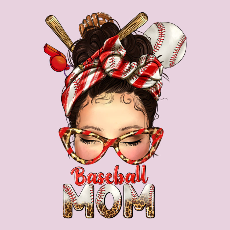 Baseball Mom Messy Bun Ladies Tee by texasbilliewilder | Teevron