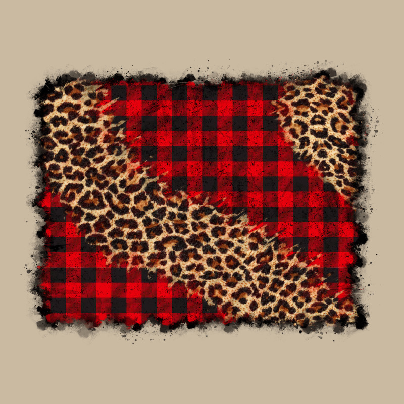 Leopard Buffalo Plaid Background Long Sleeve Tee by CowCowDesign | Teevron