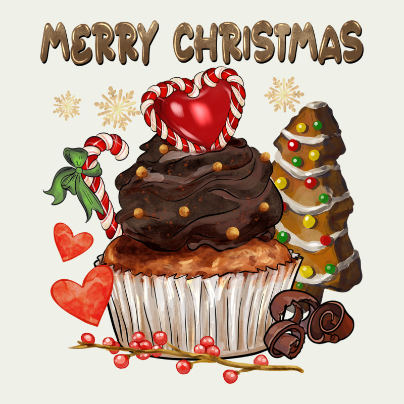 Merry Christmas Cupcake Chocolate Urban Heavy Tee by CowGirlArtShop | Teevron
