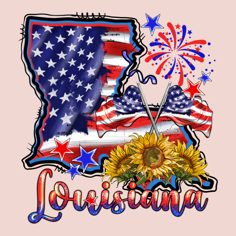 4th Of July  Louisiana Map Premium Sweatshirt by BarkalooDesign | Teevron