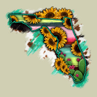 Florida Map With Sunflower And Serape Cactus Heavy Core Tee | Teevron