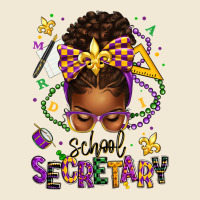Mardi Gras School Secretary Afro Messy Bun Ladies Tee | Teevron