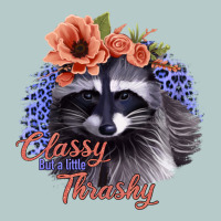 Classy But A Little Thrashy Raccoon With Flowers Heavy Core Tee | Teevron
