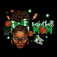 Afro Messy Bun Full Face Basketball Mom Ladies Tee | Teevron