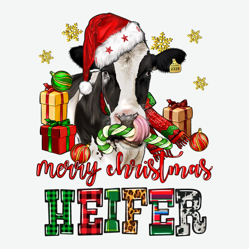 Merry Christmas Heifer Cow Urban Heavy Tee by CowGirlArtShop | Teevron