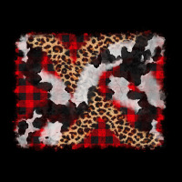 Cowhide Buffalo Plaid Leopad Background Long Sleeve Tee | Teevron